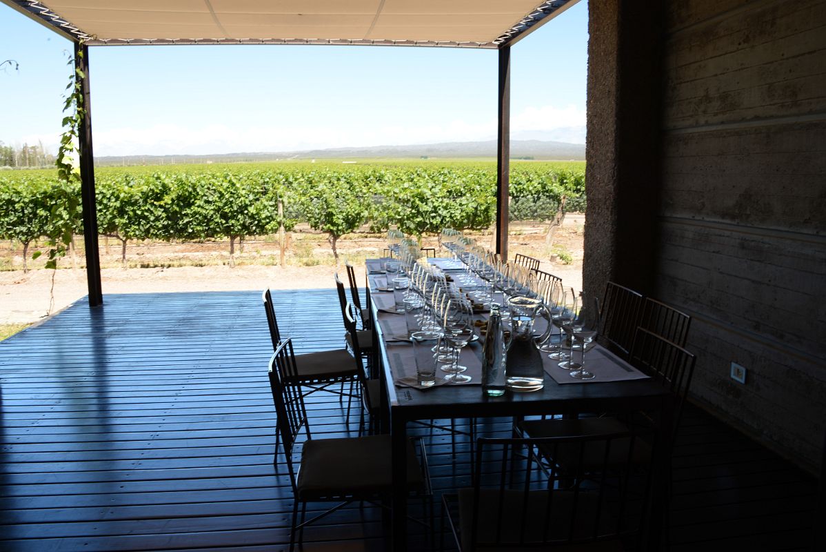 07-14 After The Tour We Sit Down To Sample Some Wines Next To The Vineyard At Pulenta Estate Lujan de Cuyo Tour Near Mendoza